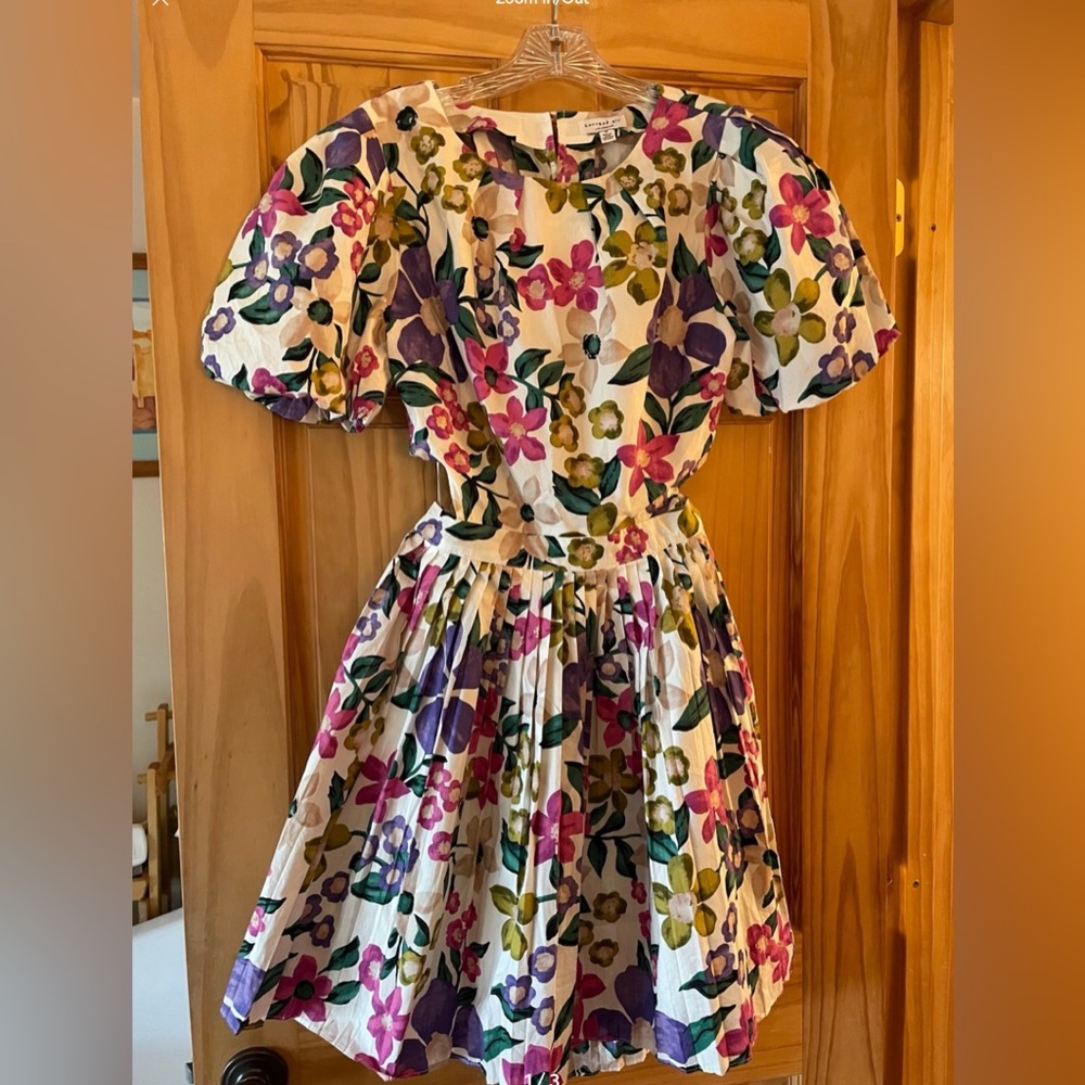 Current Air Multicolor Floral Cut Out Back Dress